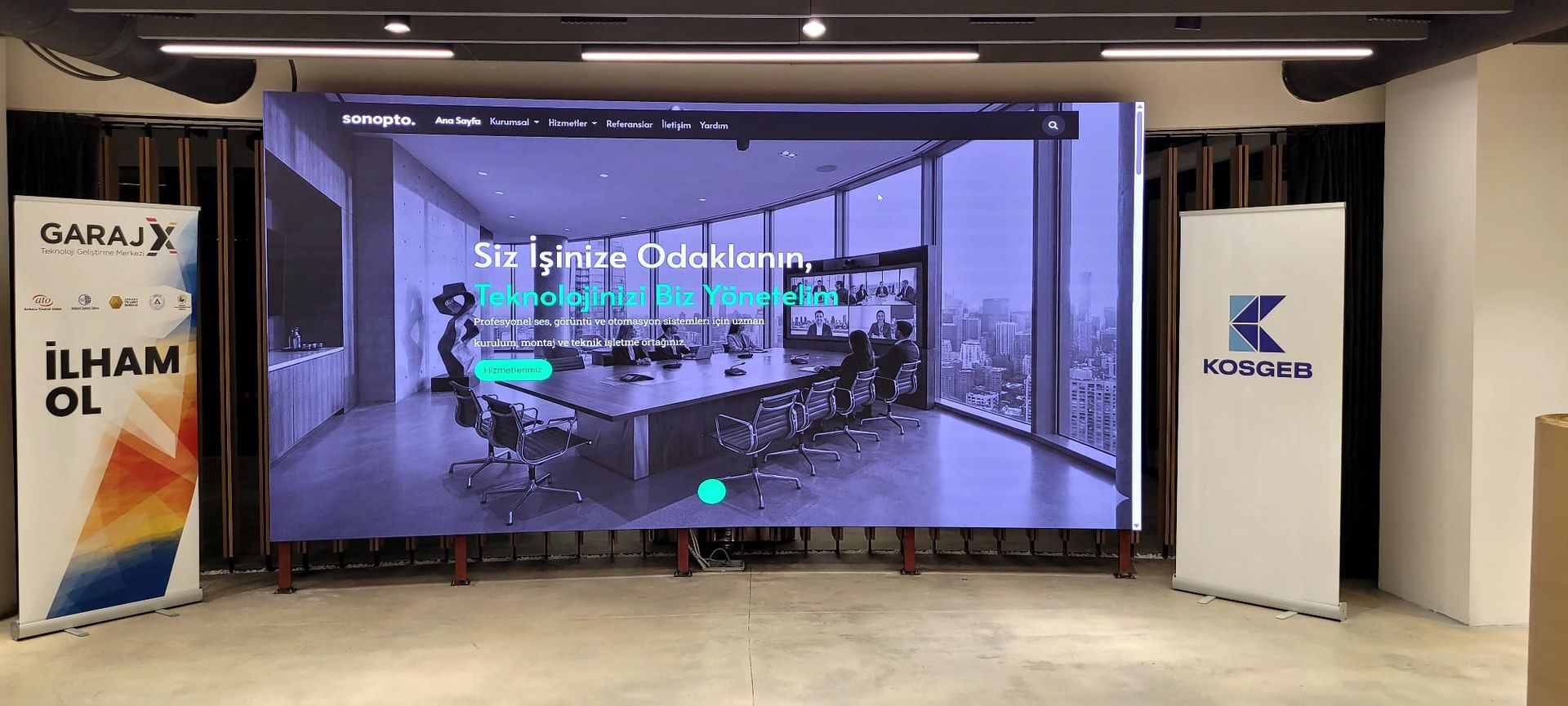 KOSGEB X Garaj Teknoloji Gelistirme Merkezi LED Video Wall Kurulumu